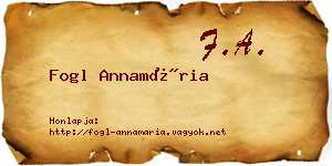 Fogl Annamária névjegykártya